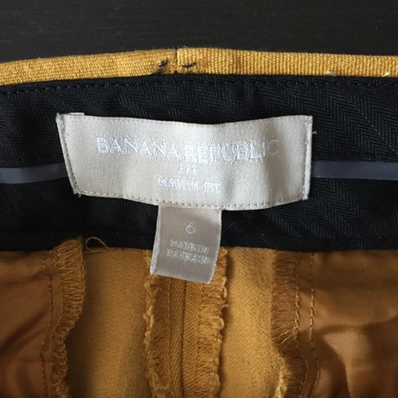 Banana Republic Martin Fit Mustard Slim-Straight Work Pants Size 6 - Picture 2 of 7